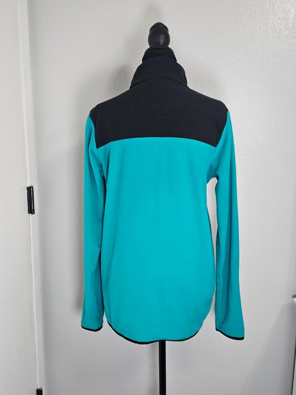 The North Face Blue Black 1/4 Zip Fleece Pullover Sweater Women's - Size Medium - Picture 3 of 6